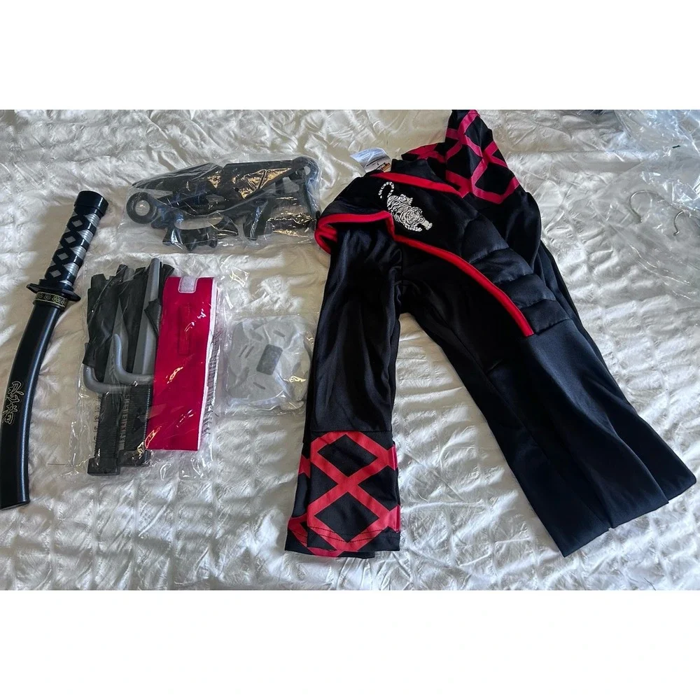 NWOT Kids Spooktacular Creations Ninja Bodysuit & Accessories Halloween Costume